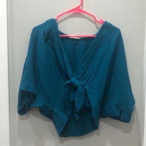 Anthropologie Blue Knot Top